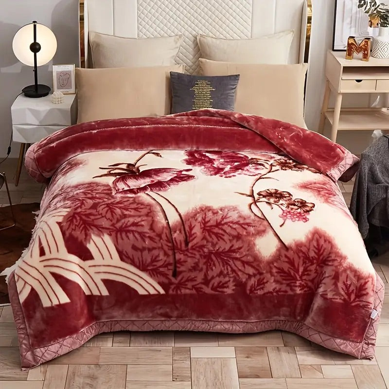 Elegant Floral Velvet Blanket – Soft, Cozy, and Warm