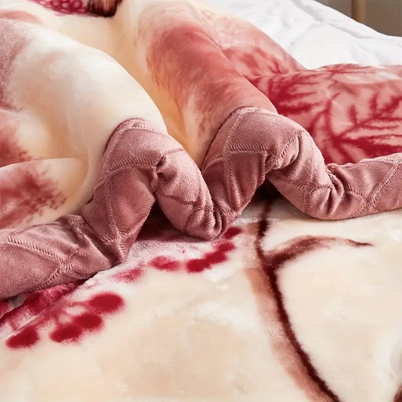 Elegant Floral Velvet Blanket – Soft, Cozy, and Warm