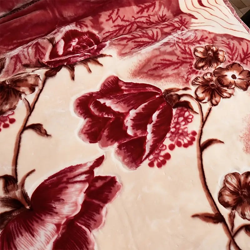 Elegant Floral Velvet Blanket – Soft, Cozy, and Warm