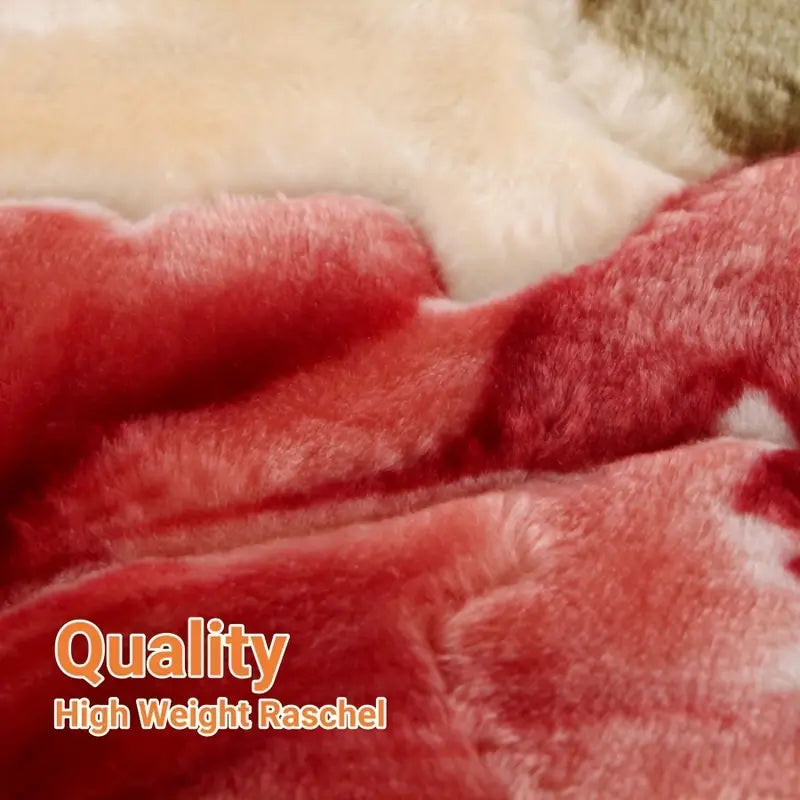 Elegant Pink Floral Mink Blanket – Ultra Soft Velvet Winter Blanket for Queen/Double Bed