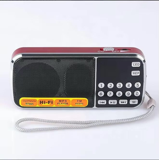 Portable FM Radio & MP3 Gurbani Player with 16GB SD Card – 1000 Hours Gurbani Recording
