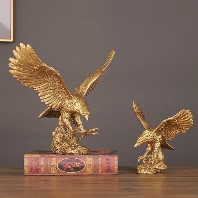 Golden Eagle Statue – Majestic Resin Eagle Figurine for Home & Office Decor