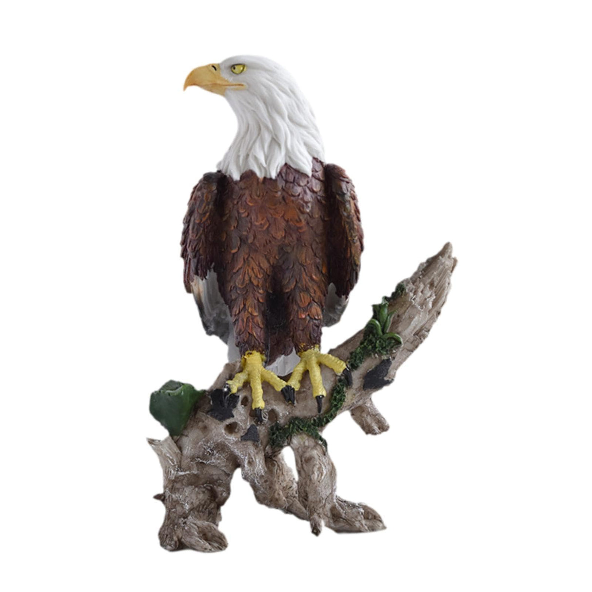 Bald Eagle Statue – Realistic Resin Eagle Figurine on Tree Branch