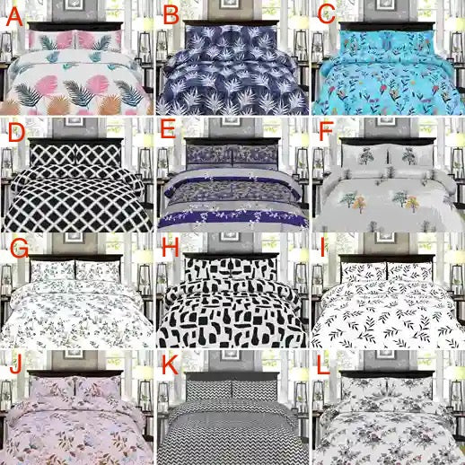 4-Piece Queen Size Bedsheet Set β Flat Sheet, Fitted Sheet & 2 Pillowcases |Modern & Classic Prints