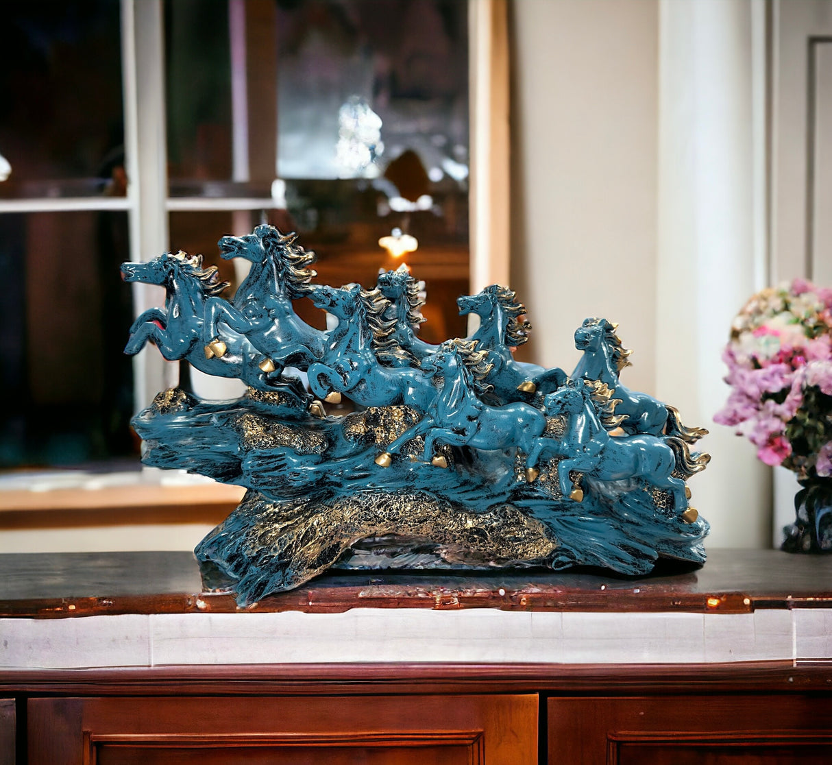 Elegant Running Horses Figurine for Home Decor