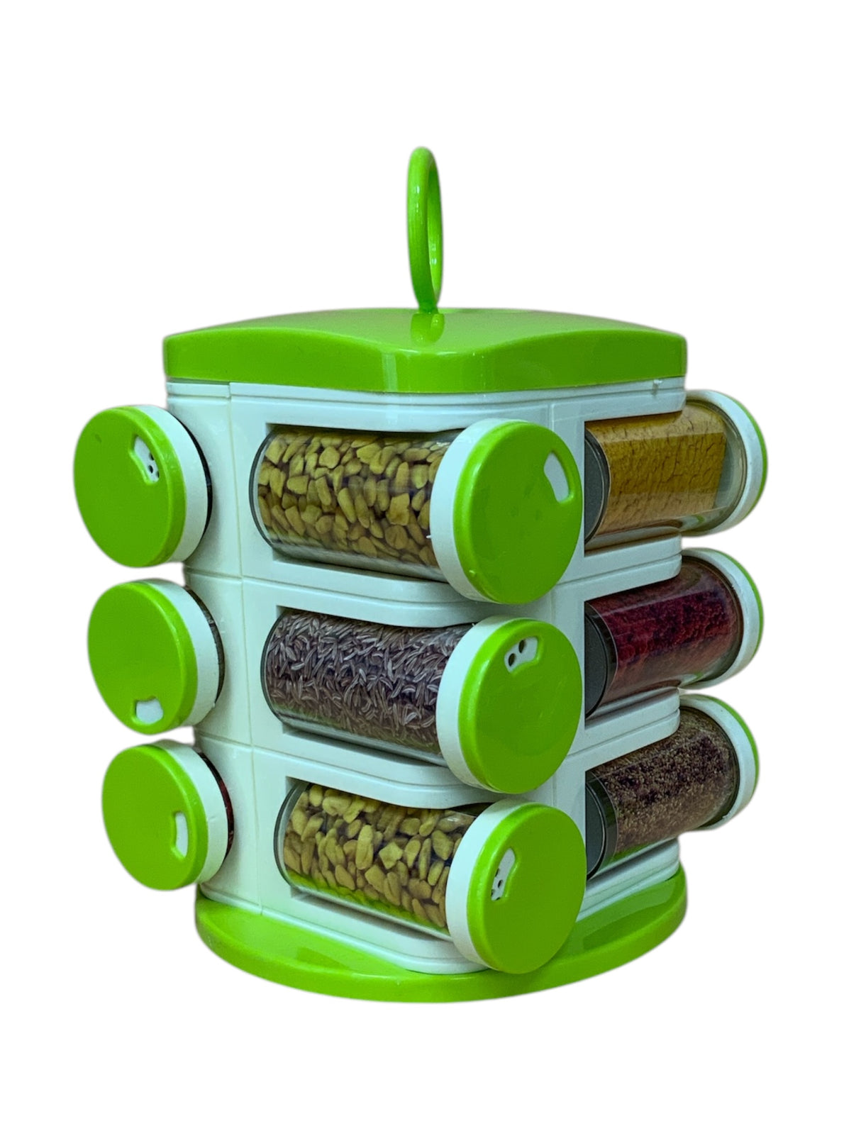 12-Jar Plastic Masala Rack for Kitchen Organization
