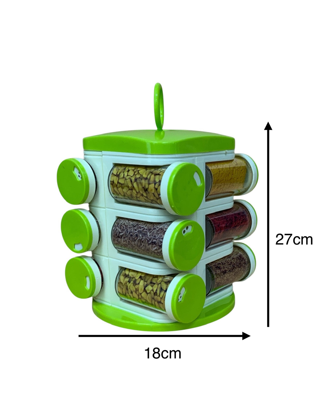 12-Jar Plastic Masala Rack for Kitchen Organization