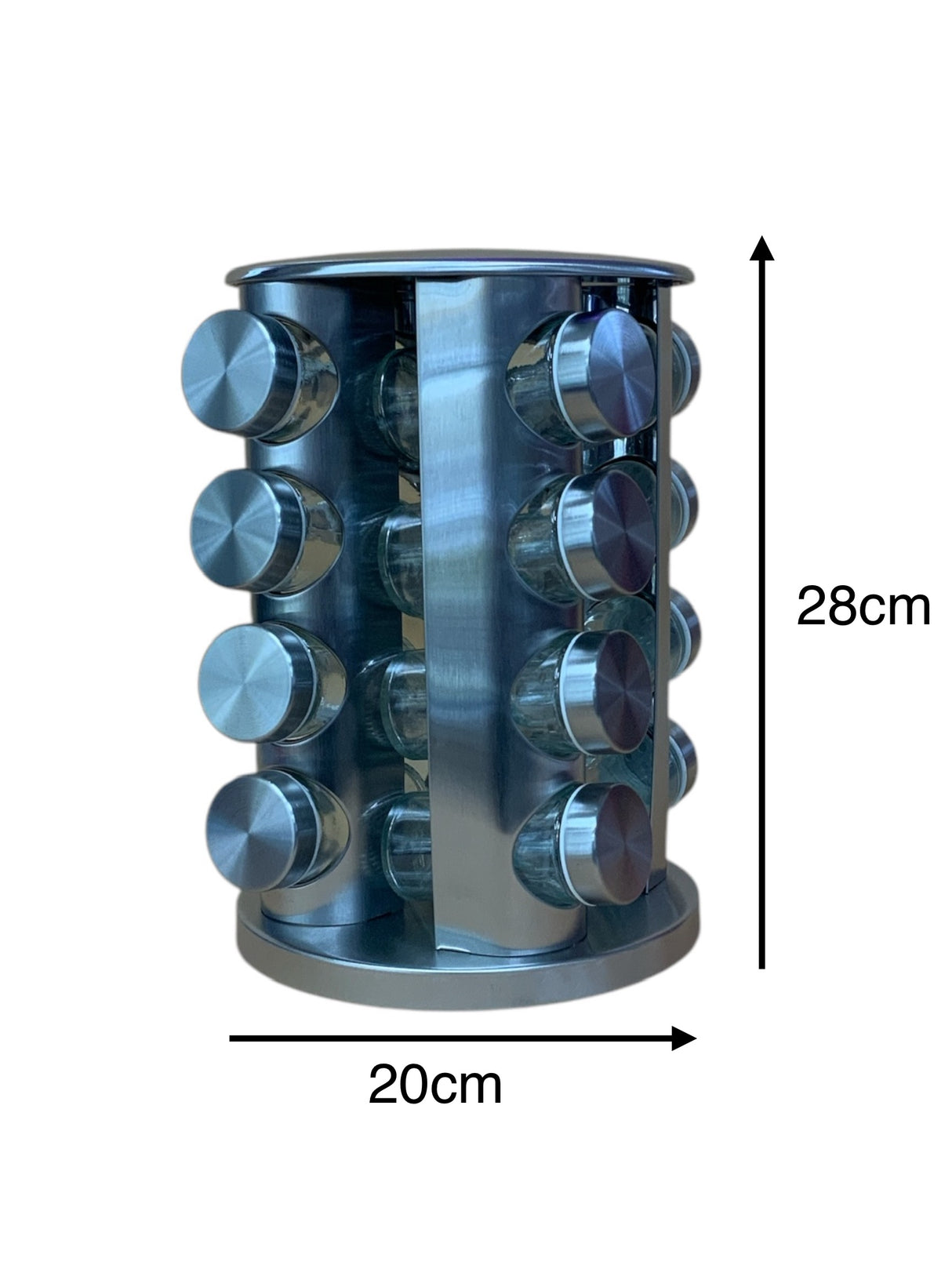 16-Jar Stainless Steel Masala Rack for Kitchen Organization