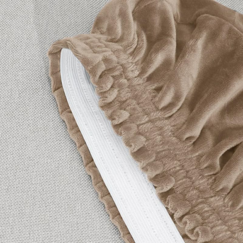 Beige Stretch Sofa Cover Set (1+2+3 Seater) – Soft Elastic Slipcovers – Washable Anti-Slip Couch Covers for Living Room