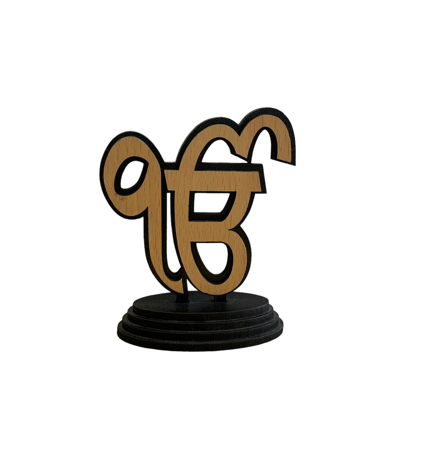 Dual Tone Wooden Khanda for Car Dashboard or Home