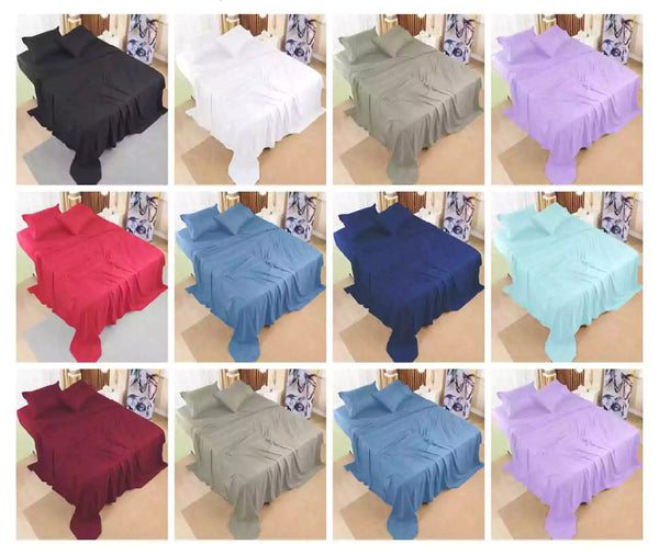 4 PCS Solid Sheet Set – 12 Colors (3200 Series)