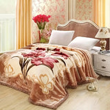 Premium Floral Mink Blanket – Ultra Soft Winter Blanket for Double/Queen Bed – Elegant Velvet Finish