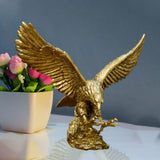 Golden Eagle Statue – Majestic Resin Eagle Figurine for Home & Office Decor