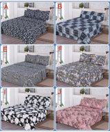 6 Piece Queen Bedsheet Set – 1 Fitted Sheet, 1 Flat Sheet & 4 Pillowcases | Premium Cotton | Multiple Elegant Designs