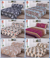 6 Piece Queen Bedsheet Set – 1 Fitted Sheet, 1 Flat Sheet & 4 Pillowcases | Premium Cotton | Multiple Elegant Designs