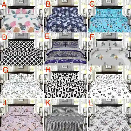 4-Piece Queen Size Bedsheet Set – Flat Sheet, Fitted Sheet & 2 Pillowcases |Modern & Classic Prints