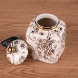 4-Piece Luxury Ceramic Canister Set with Gold Detailing | Decorative Kitchen Storage Jars