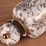 4-Piece Luxury Ceramic Canister Set with Gold Detailing | Decorative Kitchen Storage Jars