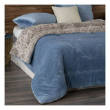 King Size Fleece Comforter Set 205x220 cm – Ultra-Soft Plush Bedding with 2 Pillowcases (50x70 cm), Elegant Pattern Design