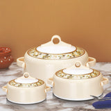 Nayasa Coral Insulated Casserole Set with Lid | Elegant Floral Design Hot Case for Roti, Rice & Serving