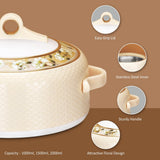 Nayasa Coral Insulated Casserole Set with Lid | Elegant Floral Design Hot Case for Roti, Rice & Serving