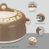 Nayasa Coral Insulated Casserole Set with Lid | Elegant Floral Design Hot Case for Roti, Rice & Serving