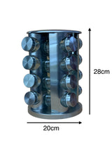 16-Jar Stainless Steel Masala Rack for Kitchen Organization