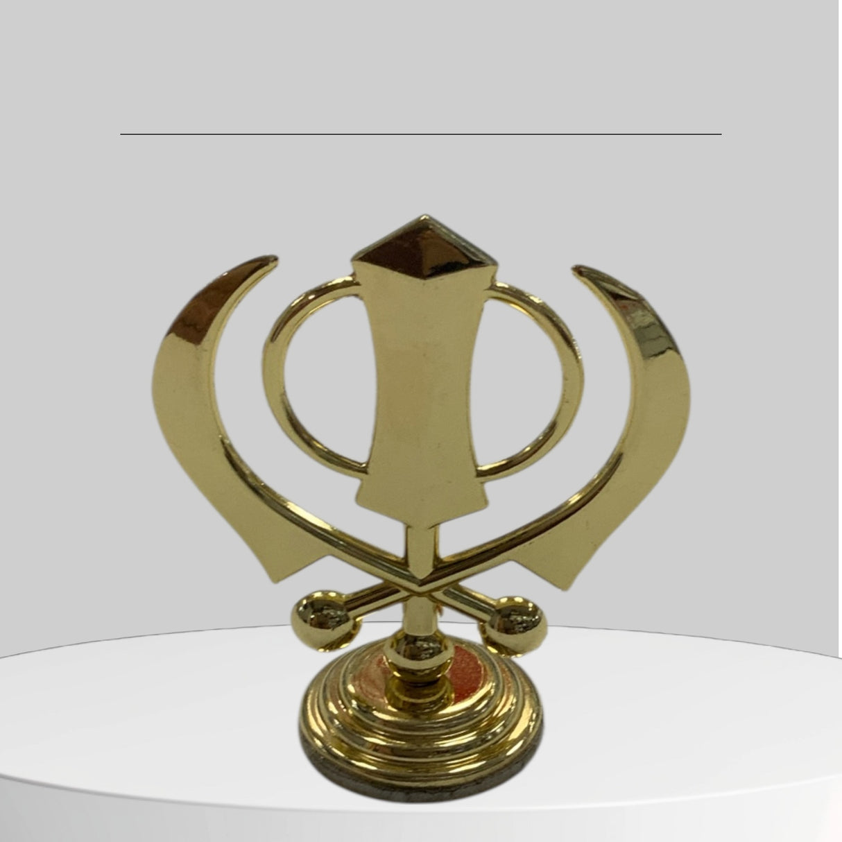 Car Dashboard Khanda Symbol – Premium Sikh Religious Emblem in Silver & Gold Finish