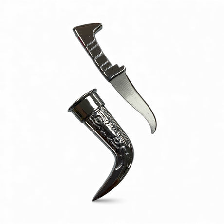 5.5-Inch Decorative Sikh Kirpan – Traditional Kirpan with Engraved Metal Handle and Curved Blade