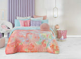 Pastel Abstract Fleece Winter Comforter Set – 3-Piece Ultra Soft Printed Comforter with Solid Pillowcases