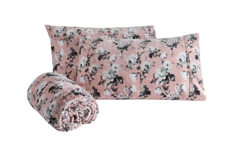 Soft Fleece Flannel Bedsheet Set – Warm, Deep Pocket, Modern Leaf Design Bedding (King/Queen/Twin)