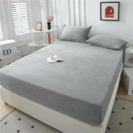 Queen Size Ultra-Soft Fleece Fitted Bedsheet Set with 2 Pillowcases – Warm & Cozy Bedding for All Seasons