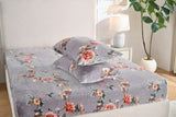 Luxury Floral Fleece Flannel Bedsheet Set – Ultra-Soft Warm Bedding with Deep Pocket Fit (King/Queen/Twin)