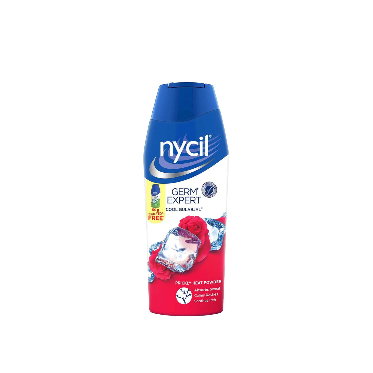 Nycil Cool Gulabjal Instant Cooling Prickly Heat Powder Talc with Rose Fragrance